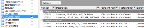 Altium category-based grouping