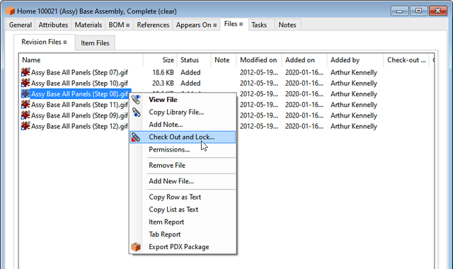 PDXpert PLM engineering drawing file check-out