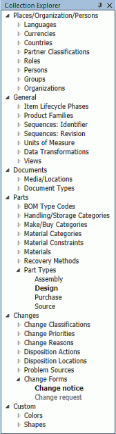 PDXpert PLM software can flexibly support almost any complex product or design process PDXpert PLM software's Collection Explorer window