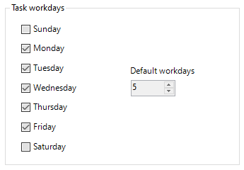 Task workdays group