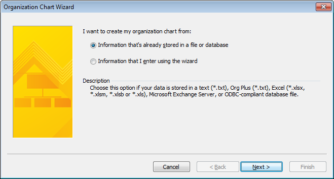 Selecting a file as the data source
