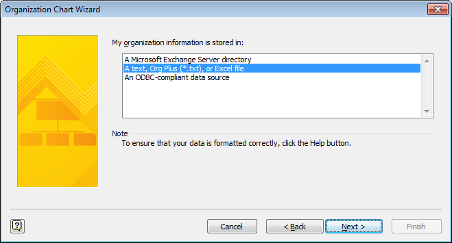 Selecting the file format as text or Excel