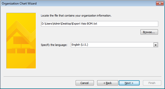 Locating the BOM import file