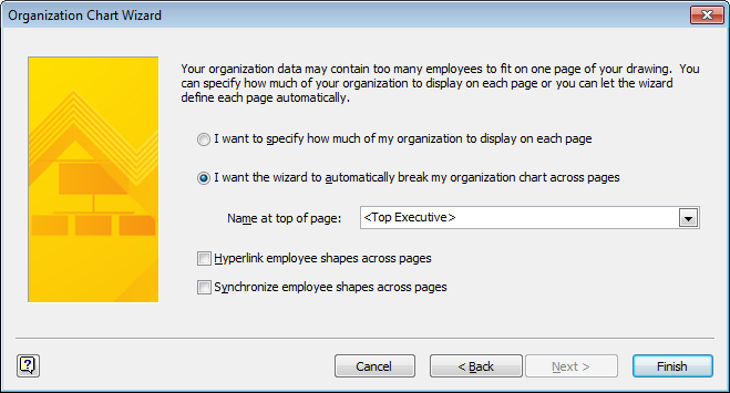 Choosing Visio's layout options